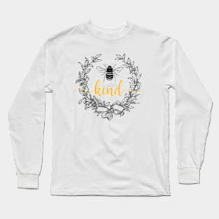 Bee Kind Vintage Wreath Long Sleeve T-Shirt